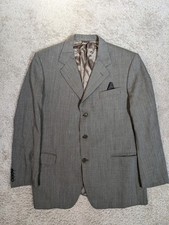 Thomas Burberry Herren Blazer Jacke Grau Wolle Made in Italy