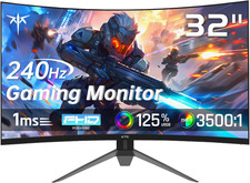 32 Inch 240Hz Curved Gaming Monitor, FHD 1080P 1500R HDR Gaming PC Monitor, Free