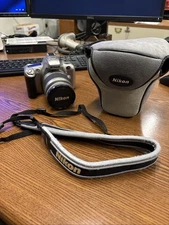 Nikon N55 35mm SLR Film Camera Kit with AF Nikkor 28-80mm Lens – Silver Tested