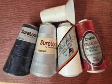 4 New Spools Coats Tru-lock, SureLock and Maxi-Lock Thread