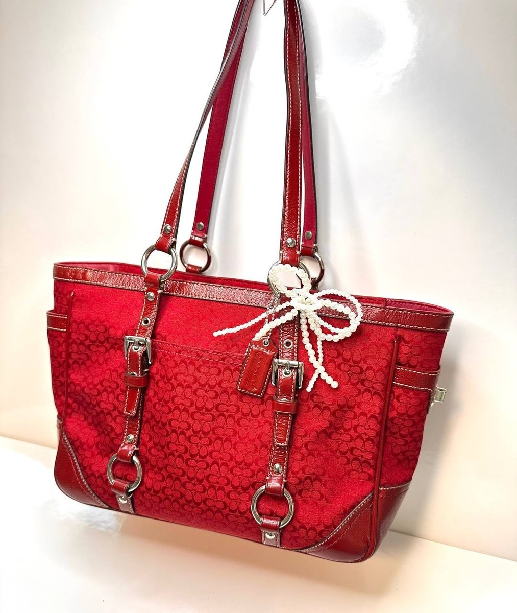 Y2K Coach Signature Gallery Tote Bag F12346 – Red Canvas Logo | eBay