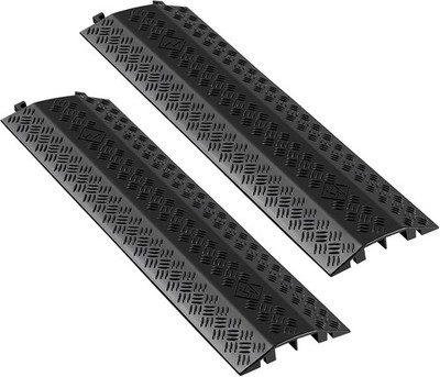 VEVOR 2 Pack Drop Over Cable Cover, 2 Channel Heavy Duty Cable Hose Protector Ra