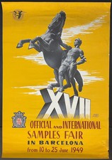 XVI Official International Samples Fair (1949) Original Spanish Poster 27x38