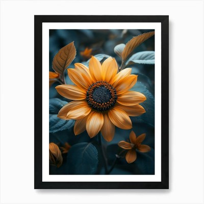 Sonnenblume Kunstdruck gerahmt Wandbild Poster Leinwanddruck Bild