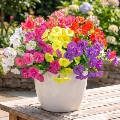Artificial Flowers for Outdoors, 12 Bundles Fake Plants for outside Decoration,