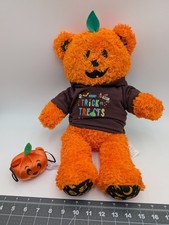 Build a Bear Halloween Pumpkin Orange Plush Face Lights Up T Shirt Stuffed