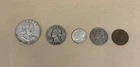 Lot Of 90% 1953 Silver Franklin Half Dollar  Quarter Dime Nickel Penny  Bonus