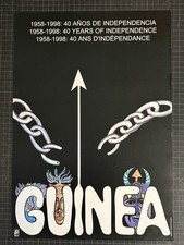 Original Cuban poster.Guinea Independence.Africa.Socialist propaganda.14x21"