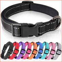 Hundehalsband Neopren Nylon Verstellbar Reflektierend Schwarz FüR Hunde Und