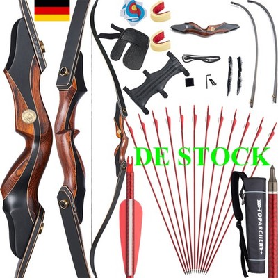 60'' Bogenschießen Takedown Recurve Bogen RH hölzerne Riser Gliedmaßen Jagd Ziel