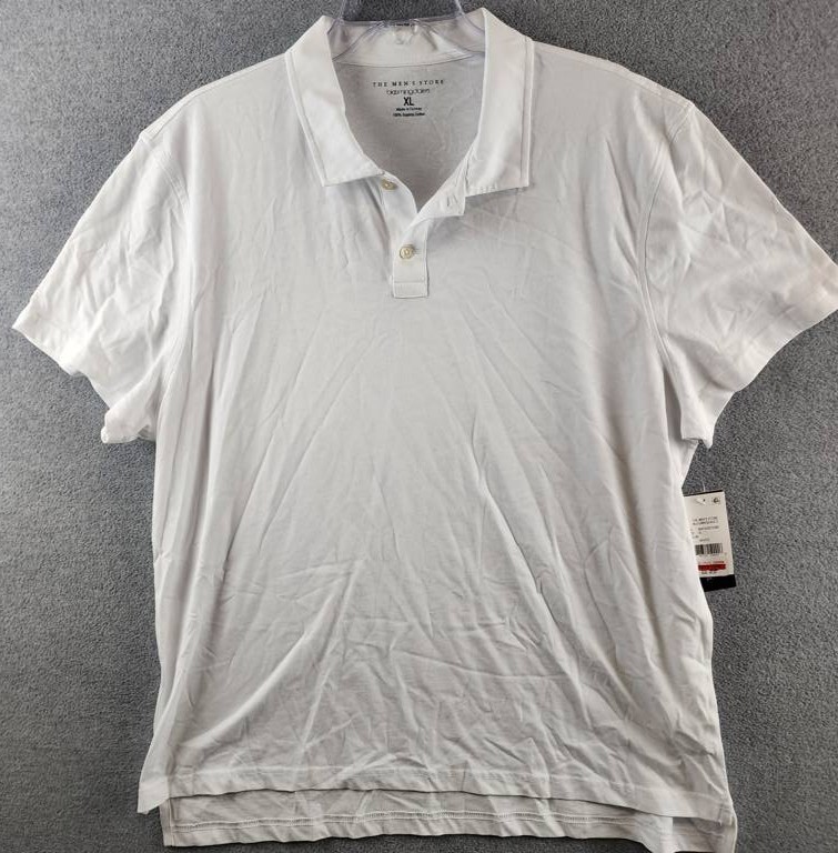 The Mens Store at Bloomingdales Supima Polo XL White Two Button Closure SS 7090₽