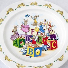 Vintage Royal Doulton Bunnykins ABC Blocks Melamine Plate