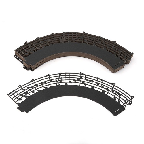(Black)50Pcs Cupcake Papper Wrapper Musical Notes Hollow Out Wedding - Picture 2 of 3
