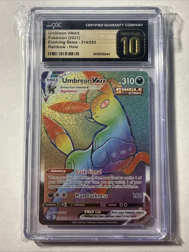 Pristine 10 Umbreon VMAX Holo Secret Rare Card Evolving Skies 214/203!!!
