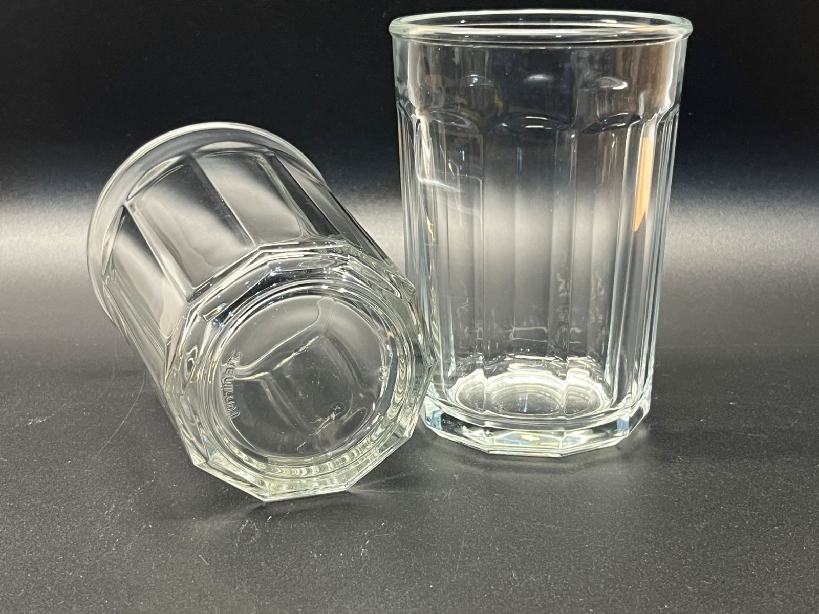 Vintage Luminarc 10 Panel Heavy Glass Tumbler 20 oz Set of 2 (Two) France