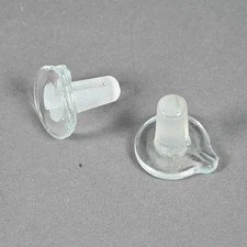(2) Pyrex or Kimax Ground Glass Flathead Flask Bottle Stopper - Apothecary Lab