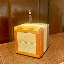 KARAKURI Box Philosopher Disassembled Wooden Puzzle Box Yosegi Traditional Wood