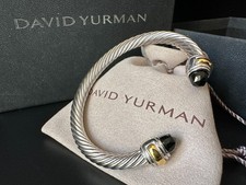 NW/D*YurmanSilver /14/K Gold 7mm Cable Cuff /Bracelet with Black Onyx-Medium