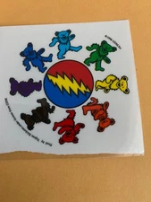 Vintage Grateful Dead Dancing Bears Sticker Decal  GDM Inc. Vujean Sticker NOS