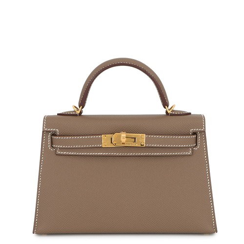 HERMES Mini Kelly 2 Epsom Etoupe