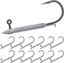 Hover Rig Jig Heads 12-Pack –2X Strong Weighted #1 to 3/0, 3/64oz-#1 (12pk)