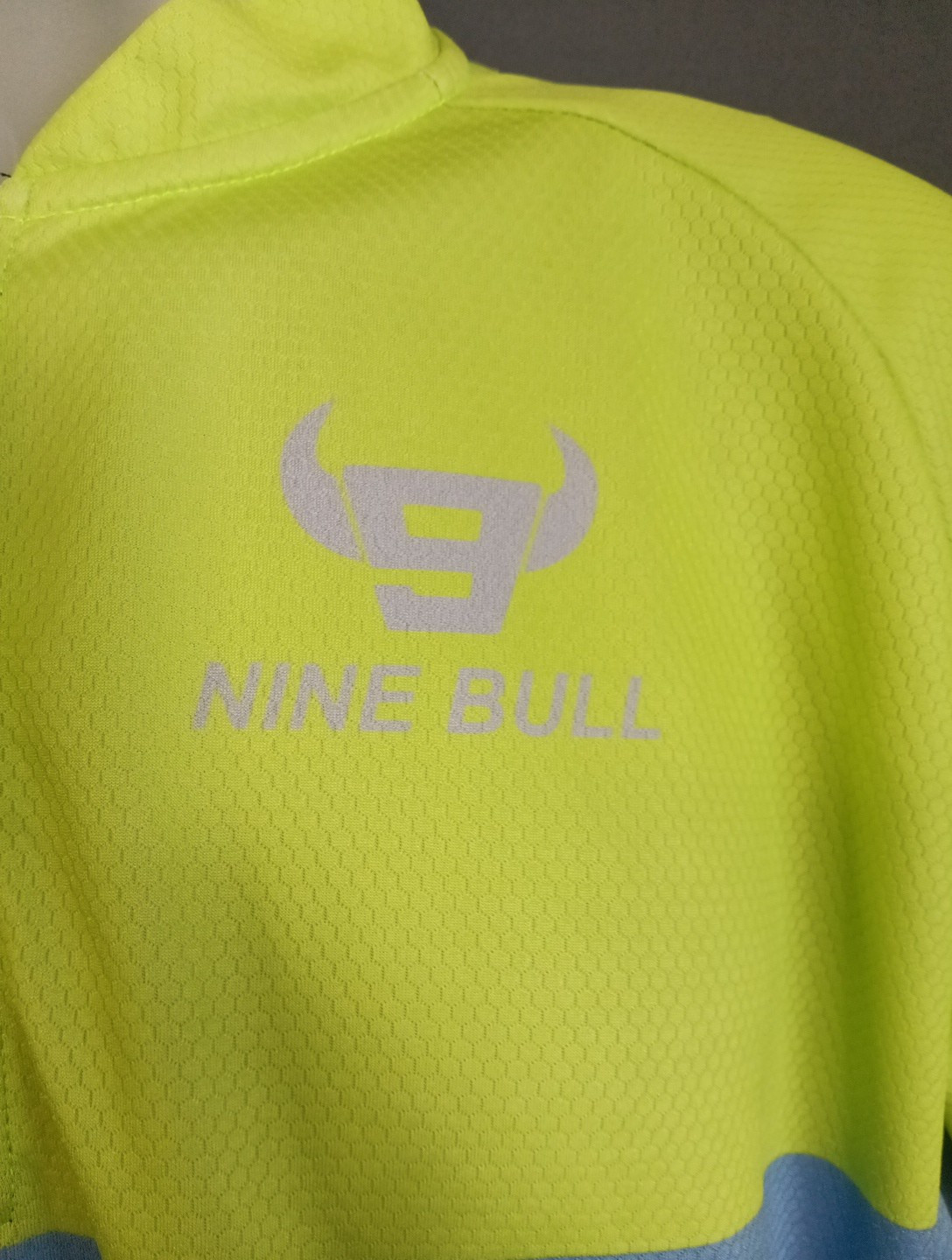 Nine Bull Men's Blue & green Short Sleeve Full Zip Cycling Shirt Size 2X1