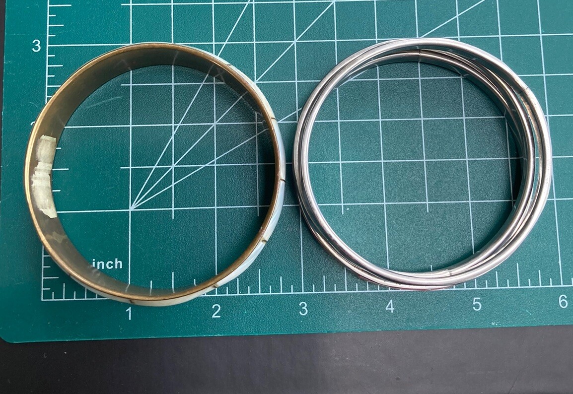 Vintage Lot Bracelet Shell inlay Stackable Bangle… - image 8