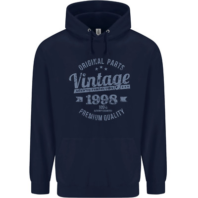 Vintage Year 27th Birthday 1998 Mens 80% Cotton Hoodie