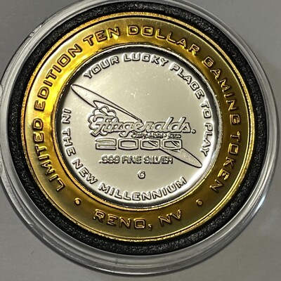 Fitzgeralds Casino Reno Nevada $10 Gaming Rare Token .999 Fine
