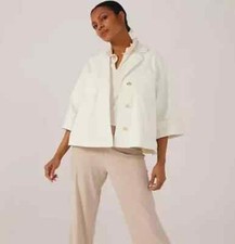 Marlawynne Denim Pleat Back Jacket. Cloud. Size Small. Bnwot. Rrp £90
