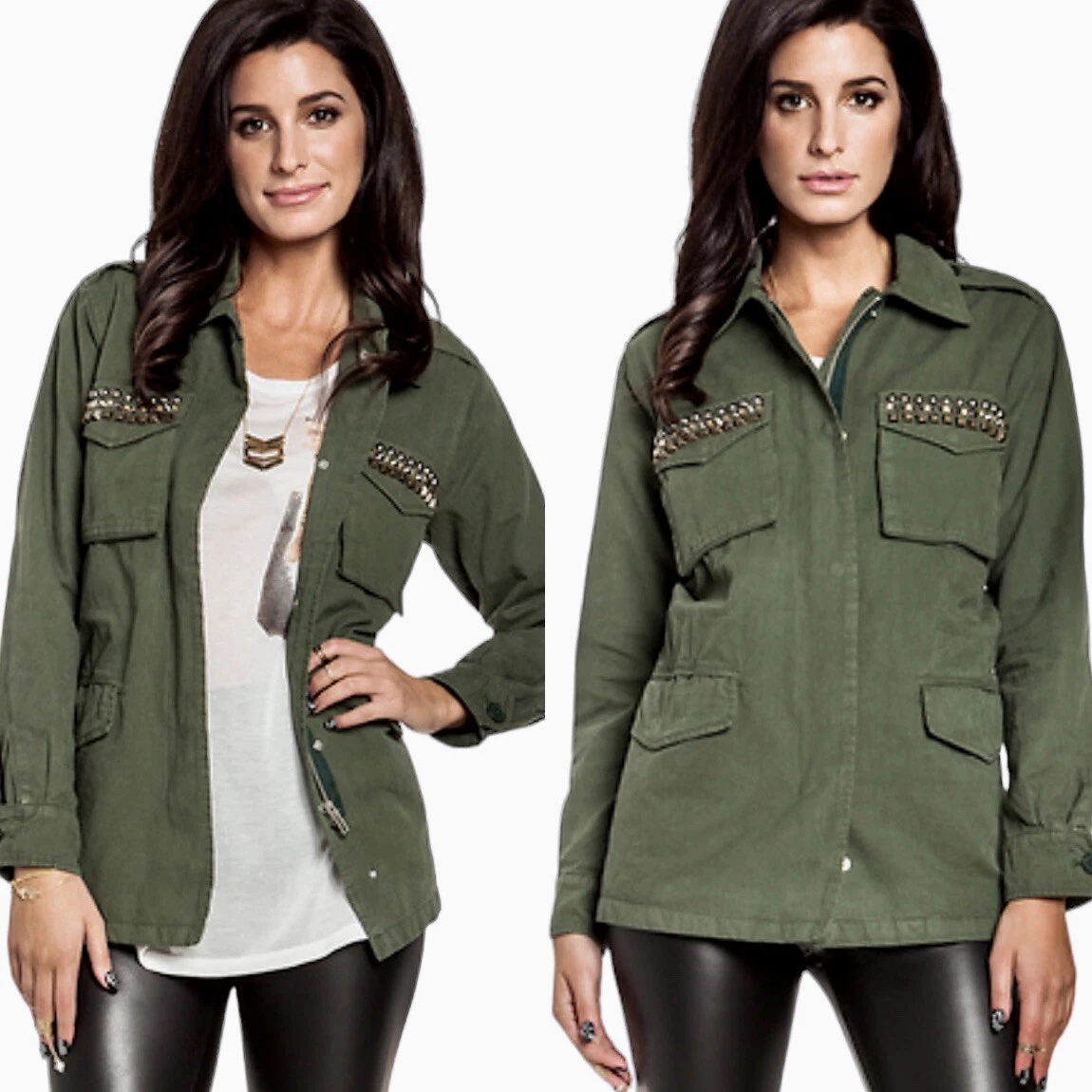 Women's green military 2025 style jacket