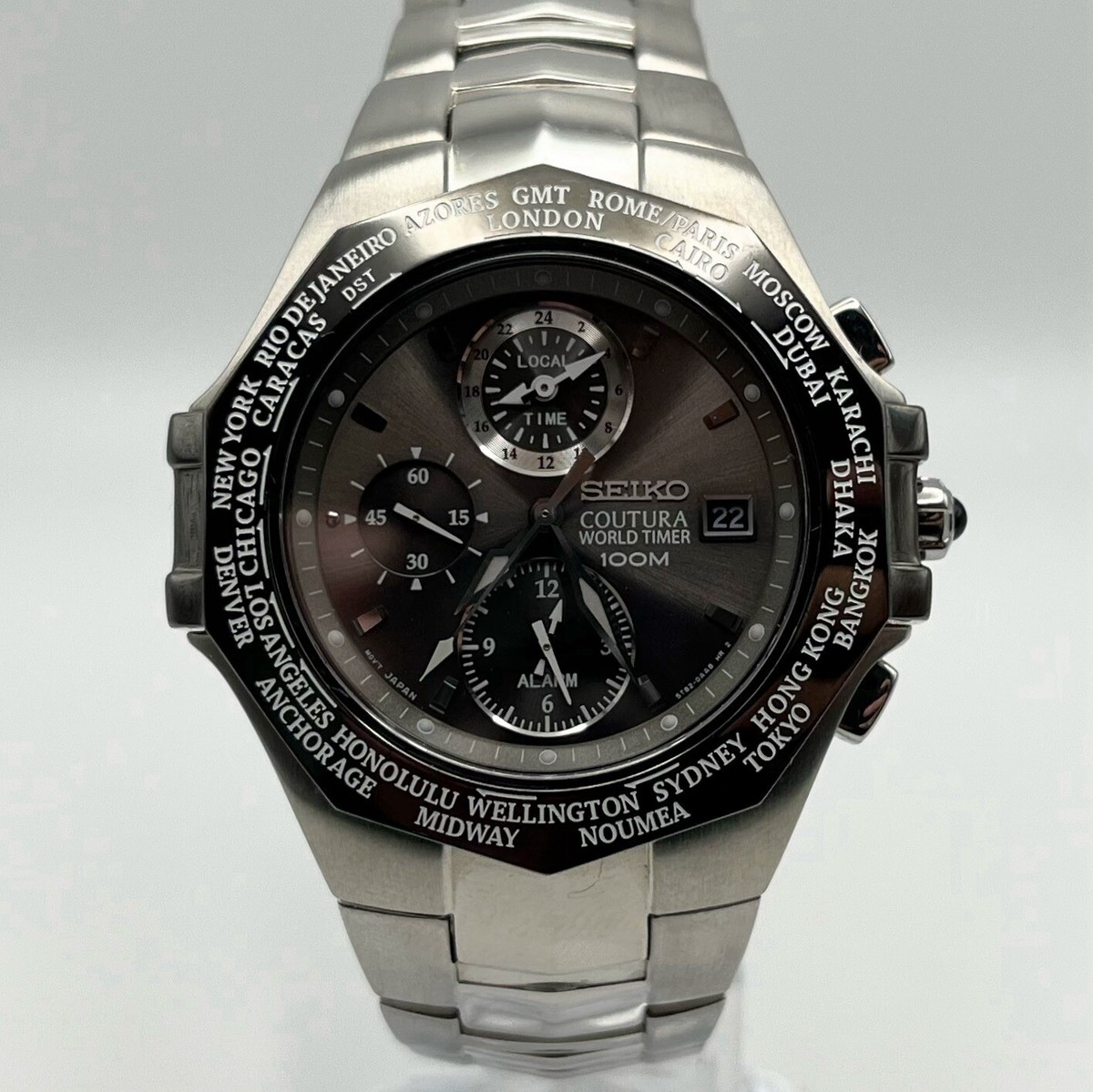 Seiko Courtura 5T82-0AA0 World Timer 100M 10ATM 42mm Quartz Seiko Courtura 5T82-0AA0 World Timer 100M 10ATM 42mm Quartz
