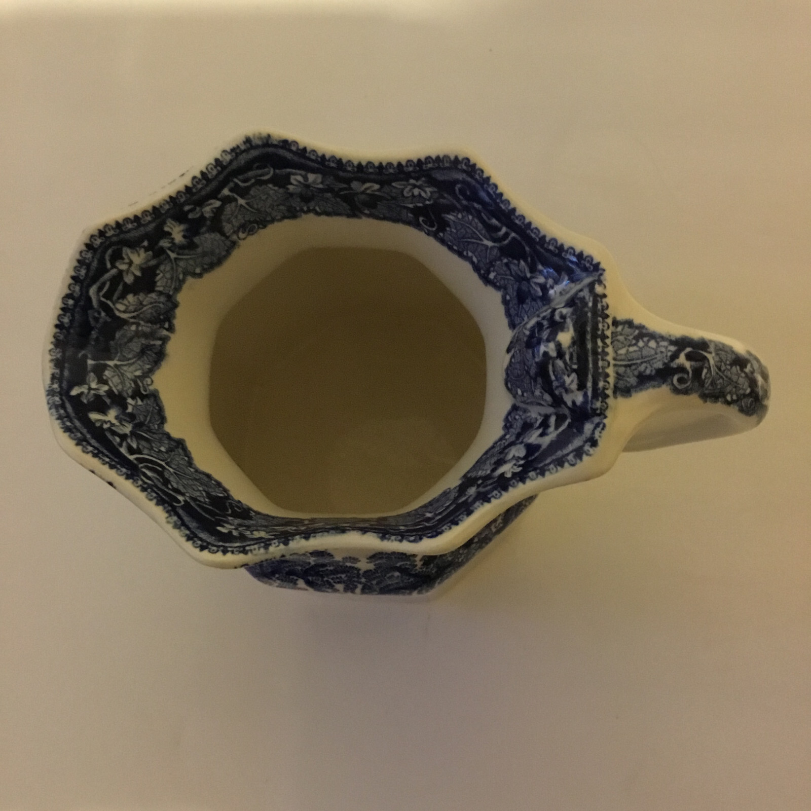 Vintage Mason's Vista Blue Transferware Ironstone Pitcher Creamer 6" England