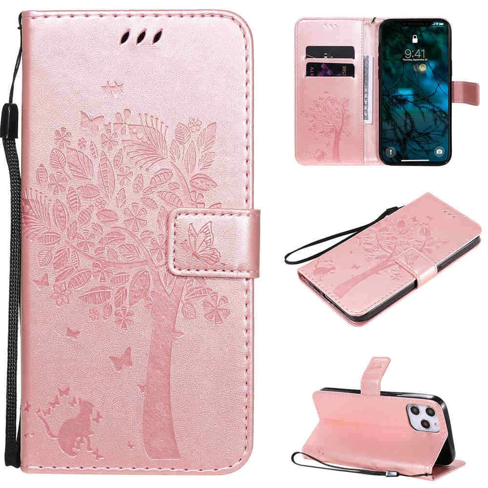 For iPhone 12 Pro Max Mini 11 XR SE 6s 7 8 Wallet Flip Leather Phone Case Cover - Image 4 of 4