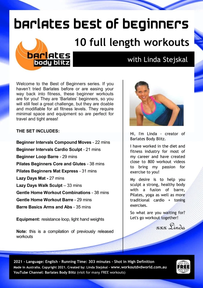 Pilates Cardio Sculpt Total Body Workout DVD Best of Beginners 10 Workout DVD - Image 2 of 2