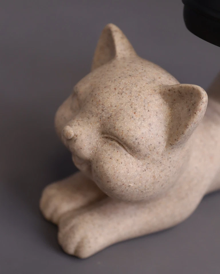 Solar Cat Garden Statue 10 Inch Porch Patio Decor forOutsideYard Decoration Out - Image 2 of 4