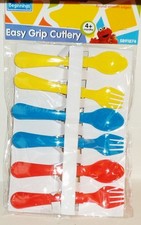 Sesame Street Beginnings Easy Grip Cutlery Round Smooth Edges 4 Months BPA Free