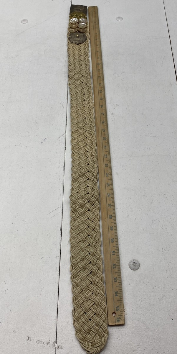 VINTAGE MARJORIE BAER SF BRAIDED BROWN IVORY BELT MIXED  display picture 2