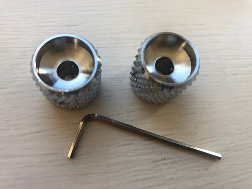 Juego de 2 perillas de control de cabeza plana cromadas pesadas tipo tornillo (Telecaster), etc. - Imagen 3 de 4