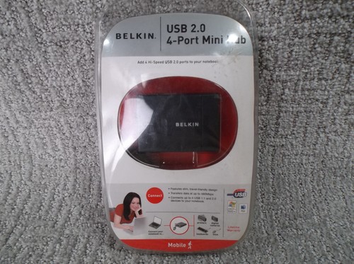 BELKIN USB 2.0 / 4-PORT mini Hub P47182 Multi Use Mobile Travel Mini Hub NEW - Picture 3 of 3