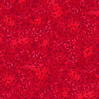 Wilmington Prints Bright Red Climbing Vine 45'' Wide Quilting 100% Cotton BTY