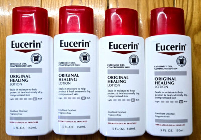 4 X EUCERIN ORIGINAL HEALING LOTION FRAGRANCE FREE 5oz