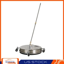 19" Pressure Washer Surface Cleaner with 4 Wheels Stainless Steel Housing Sliver
