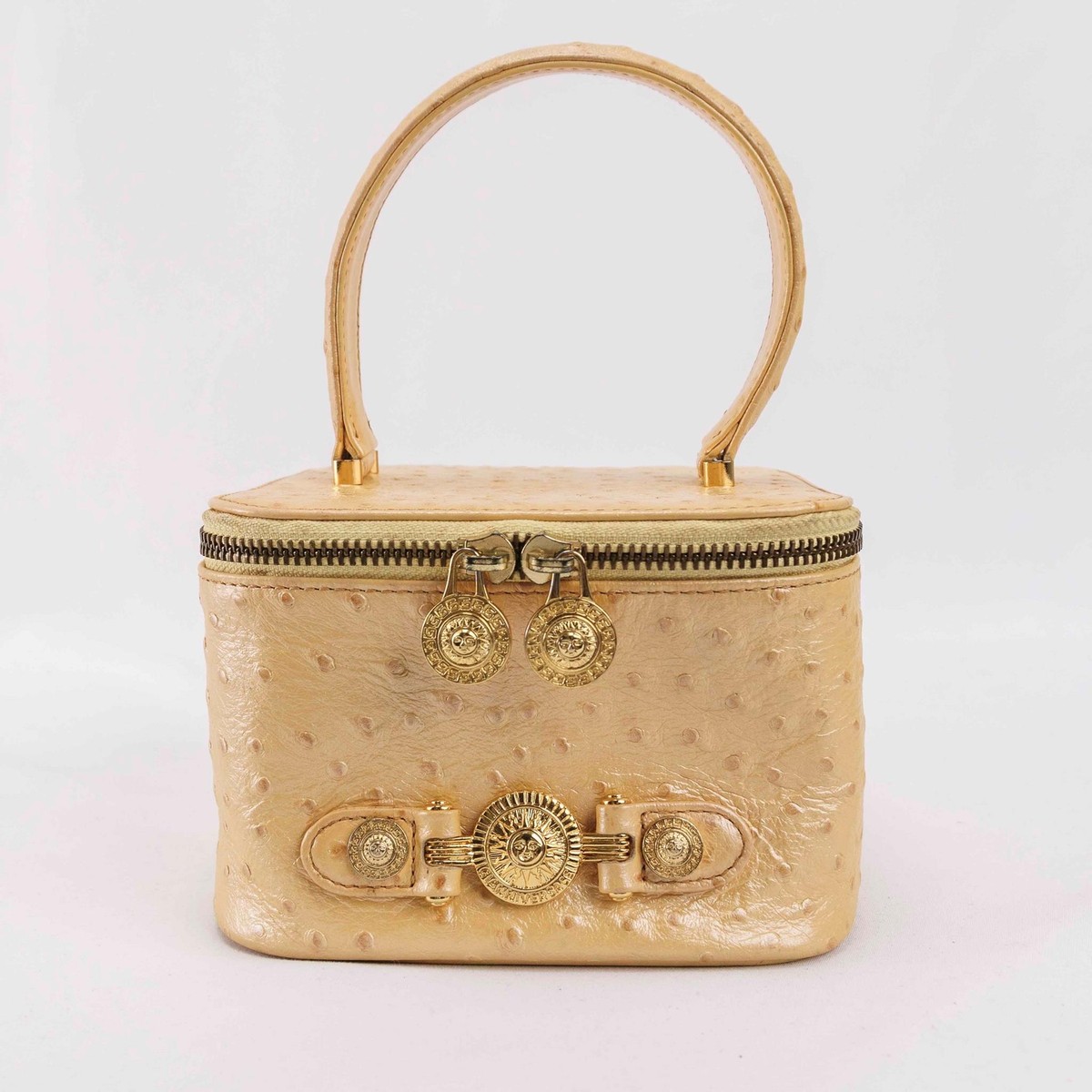 Versace バニティバッグ Gianni Versace - Ostrich Leather Vanity Pouch - Handbag | eBay