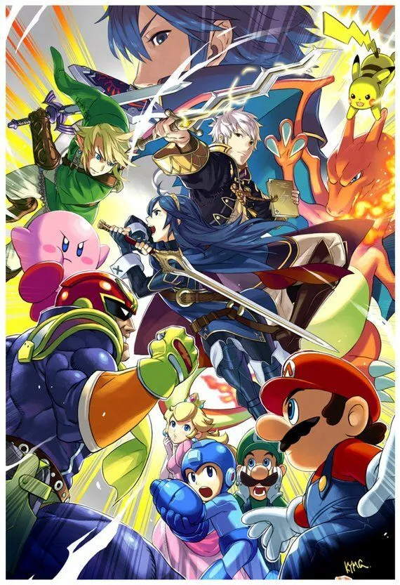 Super Smash Bros Lucina and Robin Poster | eBay