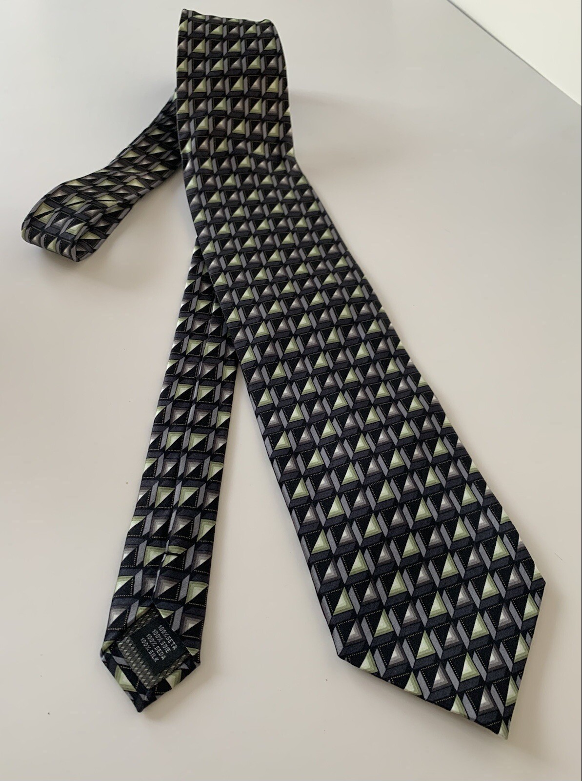 Alexander Julian Black Green Gray Silk Tie for Men