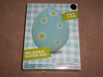 NEW, INFLATABLE EASTER EGG, INFLATES TO 23.6'', BLUE