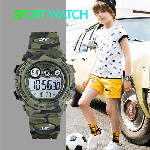 SKMEI Men Sport Digital LED Watches Camouflage Bracelet Wristwatch Boys Watch - Picture 2 of 12