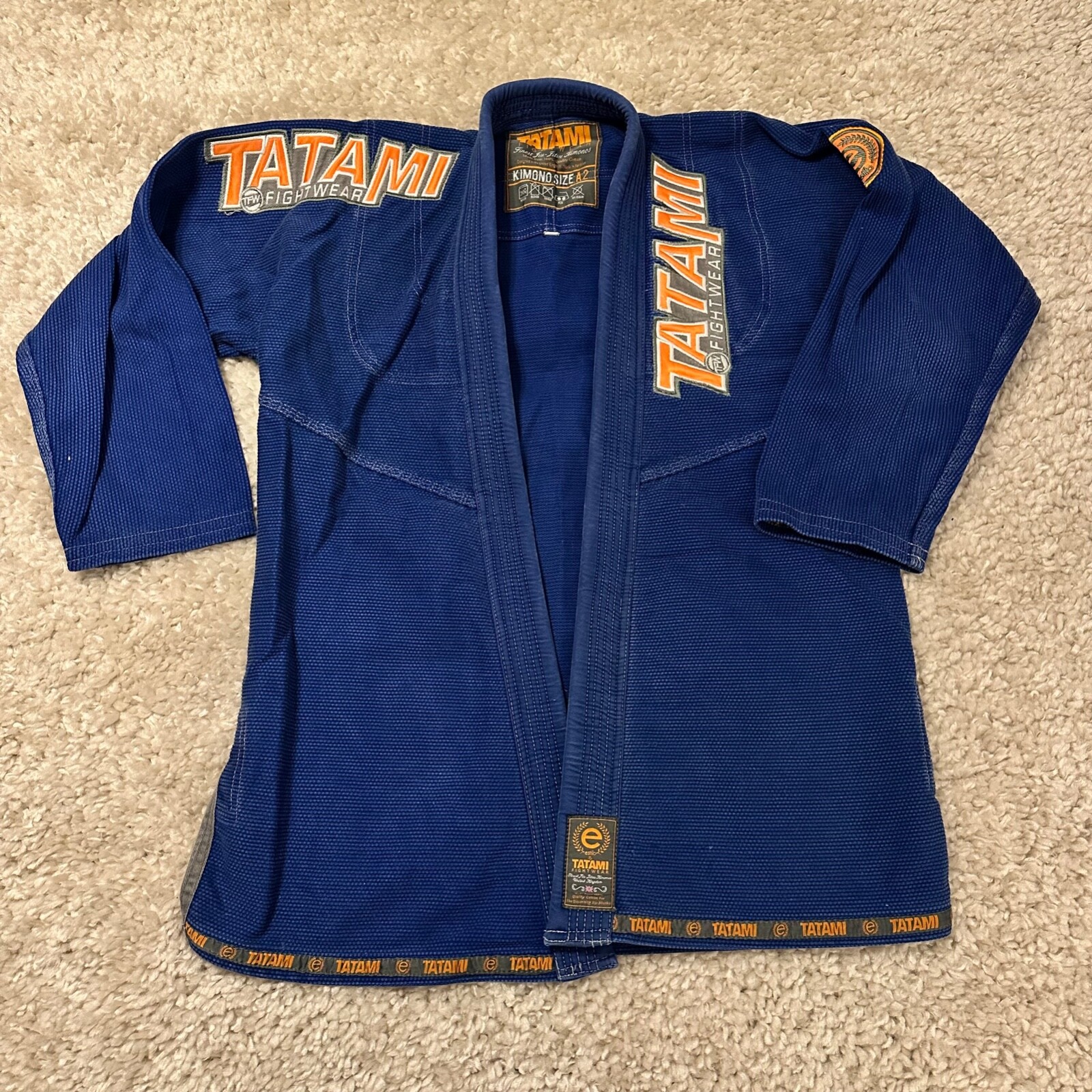 Tatami Fightwear Estilo Label BJJ Gi Blue/Blue Mens Kimono Size 2AXL