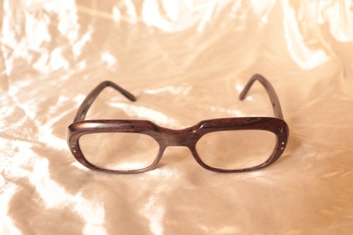 Vintage Eyeglasses Frame Brown Rectangle Plastic Eyewear Glasses 1970s Rare - Picture 12 of 12